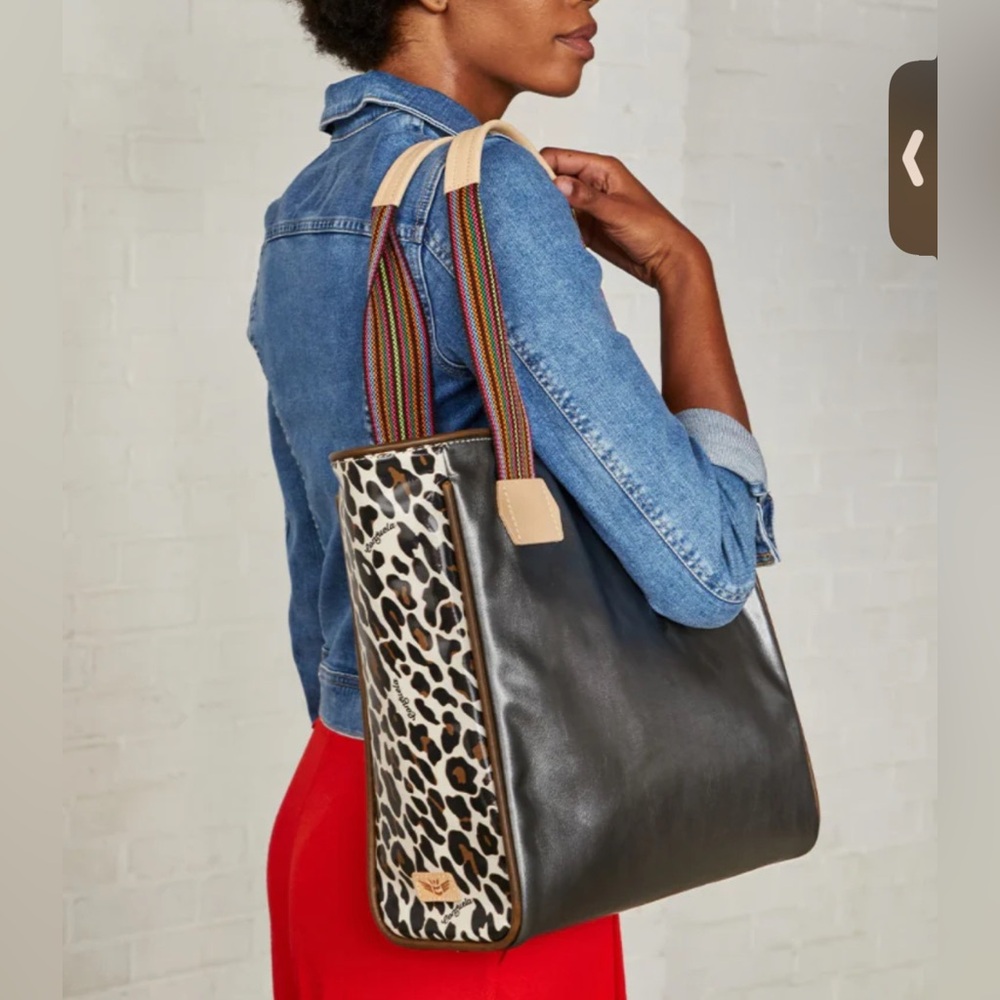 Consuela Classic Grey and Jaguar Print Tote Bag